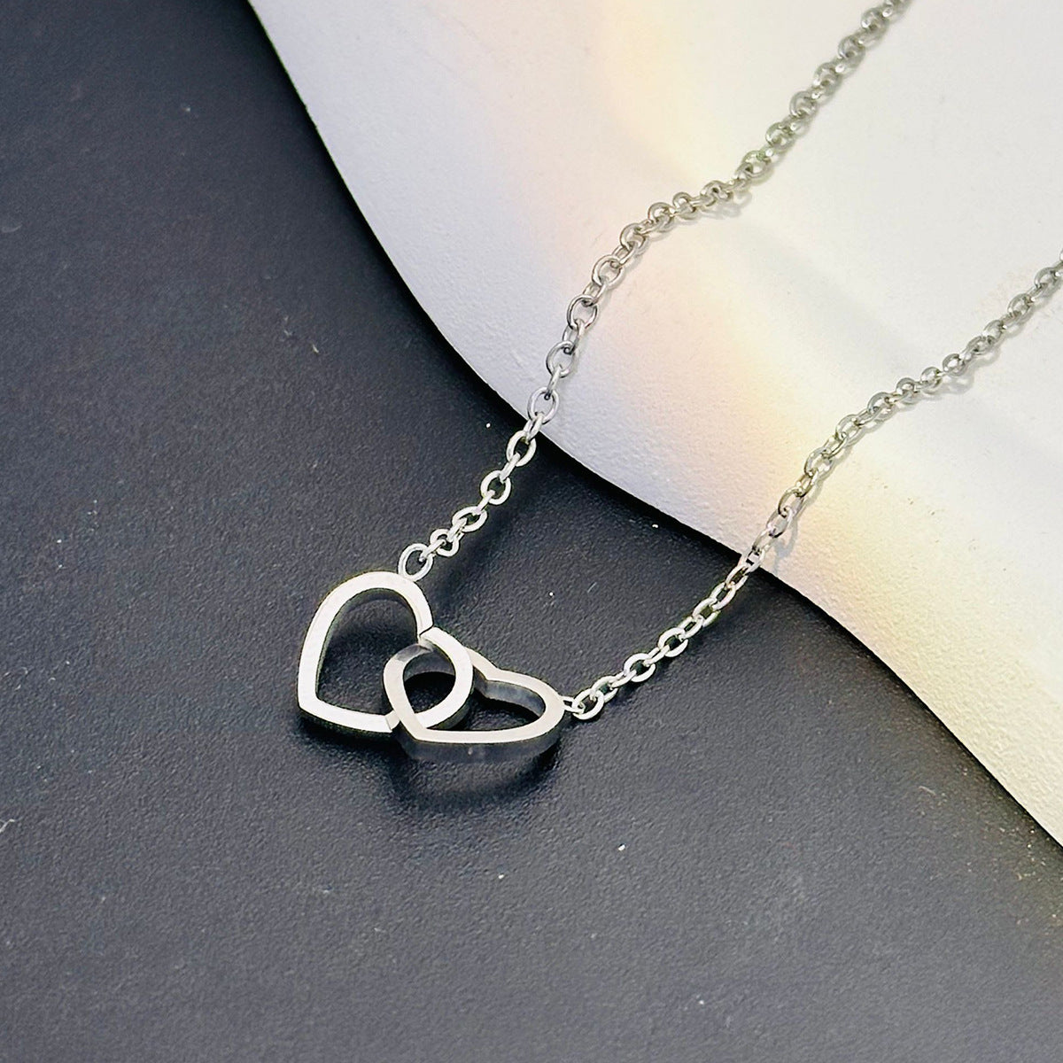 3 Pc - Anti Tarnish Love necklace Silver (1 Pc Price - 43)