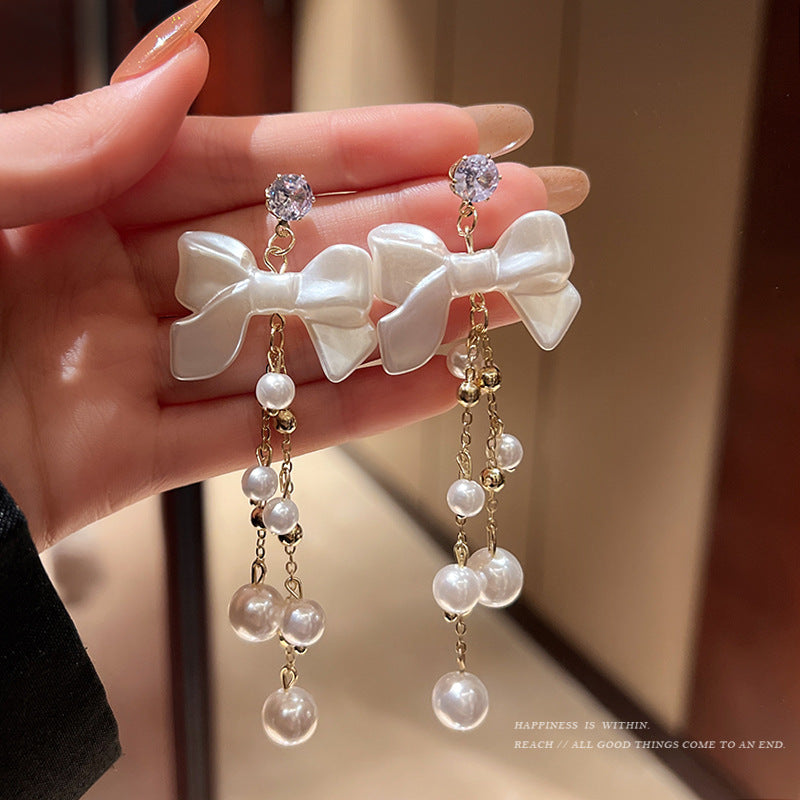6 Pairs - Retro Long Fashion Bow Tassel Earrings (1 Pair Price - 41)