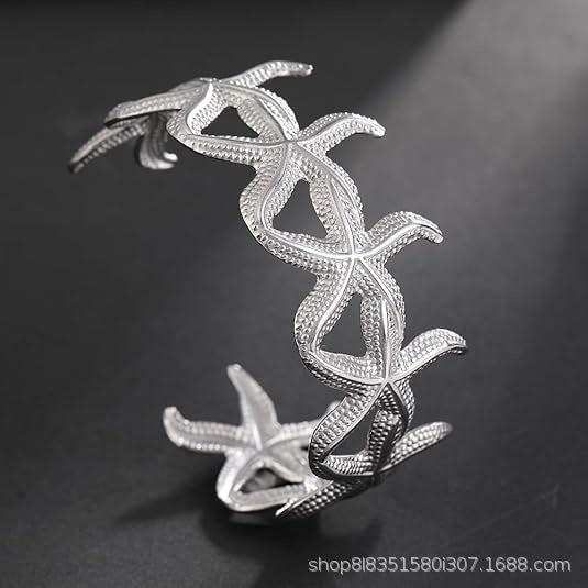 3 Pc - Anti Tarnish Starfish Bracelet silver (1 Pc Price - 107)