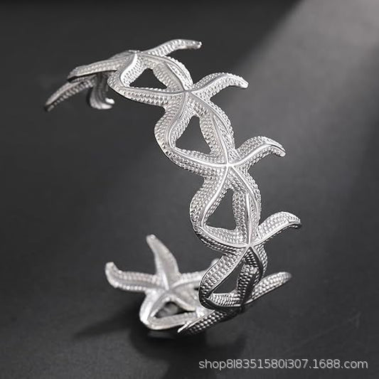 3 Pc - Anti Tarnish Starfish Bracelet silver (1 Pc Price - 107)