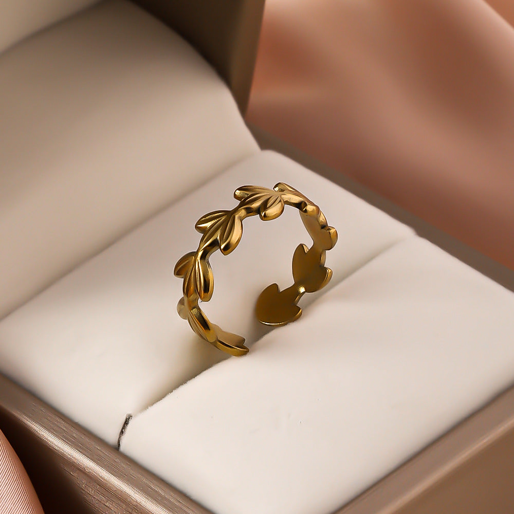 3 Pc - Three Leaf Ring - Golden (Unit Price - 60)