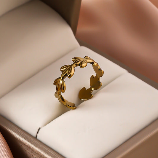 3 Pc - Three Leaf Ring - Golden (Unit Price - 60)