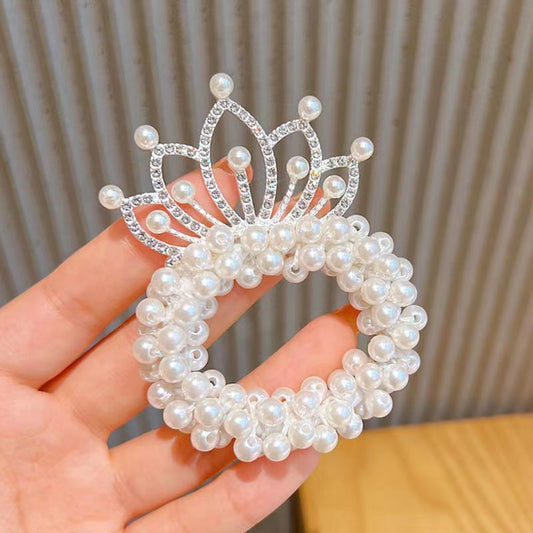 White Pearl Hair Tie Princess Rubber Band