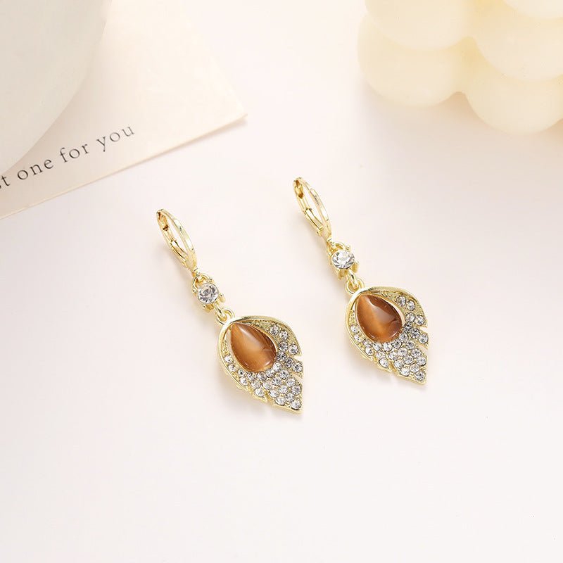 6 Set - Water drop cat's eye stone earrings (Unit price 36)