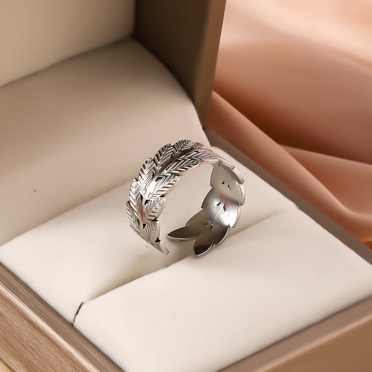 3 Pc - Leaf Ring - Silver (Unit Price - 42)