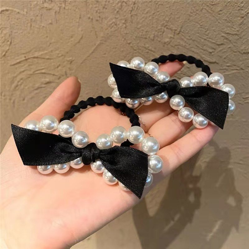 6 Pc - Pearl Bow Rubberband (1 Pc Price - 10)