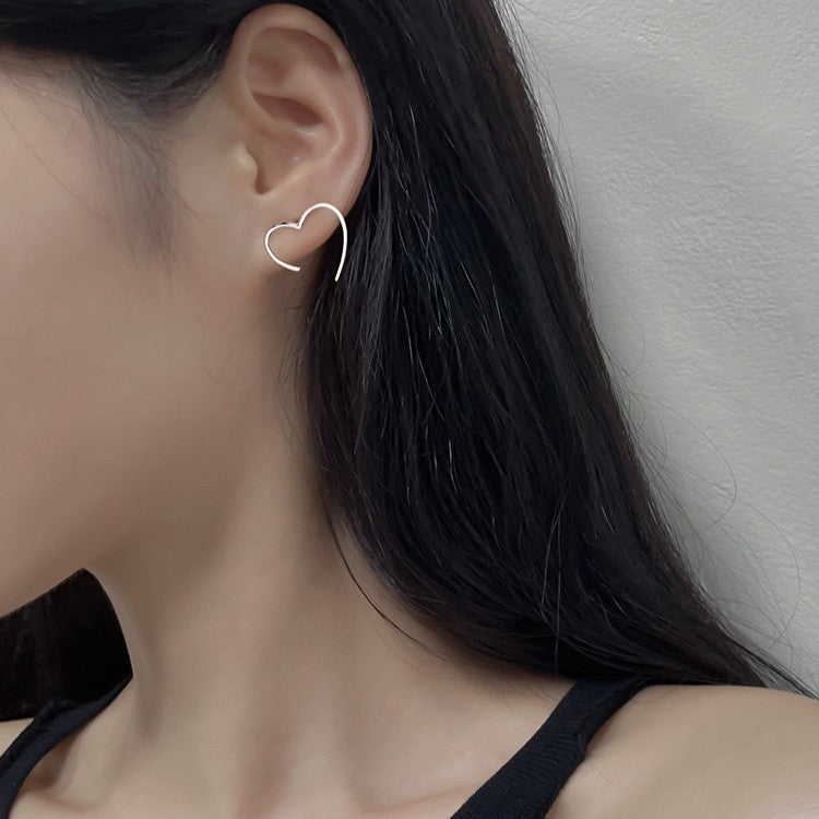 6 Pairs - Love earrings - Silver (1 Pair Price - 13)