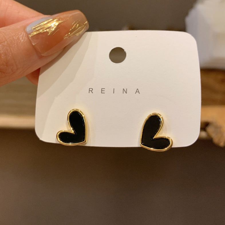 6 Pairs - Love Stud Earrings (Mix Color) (1 Pair Price - 14)