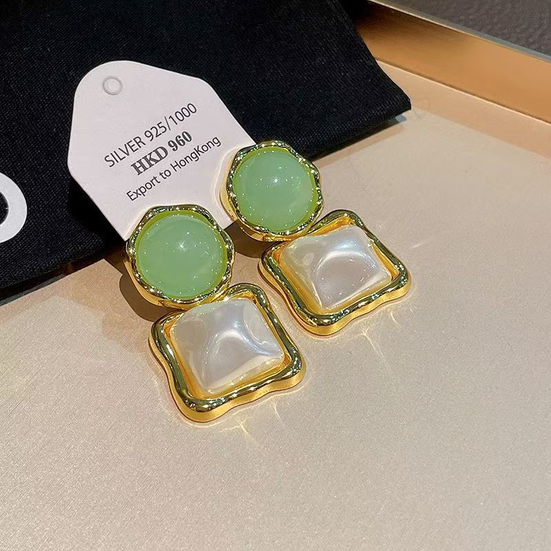 6 Pairs - New Elegant Stainless Steel Geometric Earrings (Mix Color)  (1 Pair Price - 41)