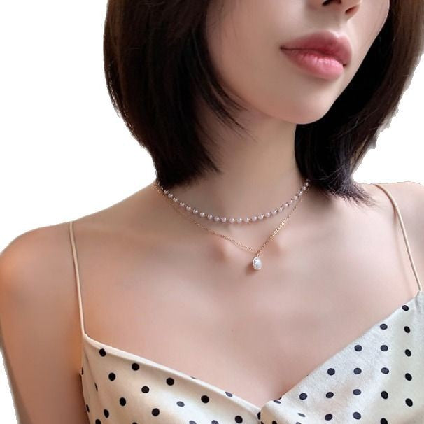6 Set - Chain pearl necklace - Golden (Unit price 29)