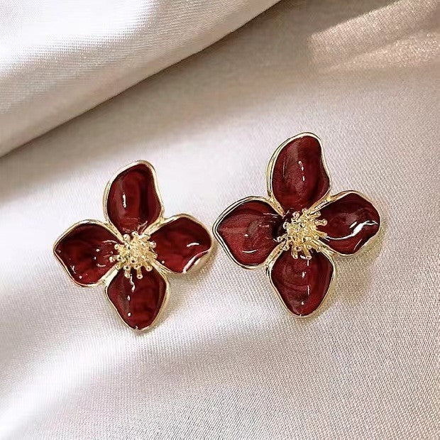 6 Pairs - Trendy and Personalized Four-Leaf Clover Oil Drop Earrings (Mix Color) (1 Pair Price - 21)