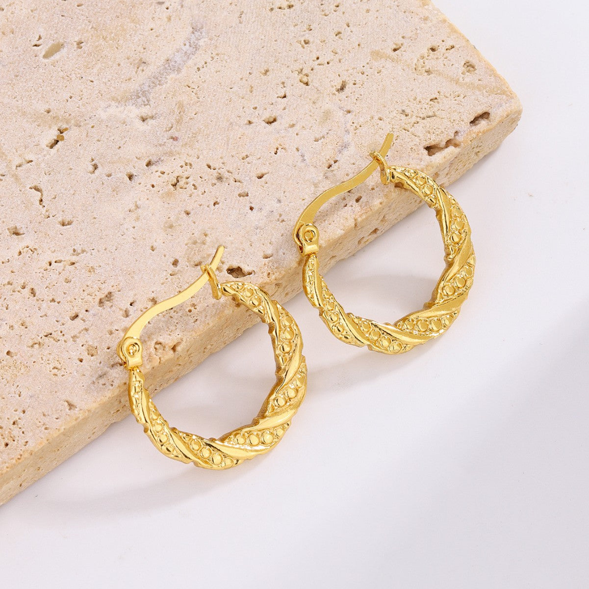 3 Set - Anti Tarnish Round Hoop retro earring Design 2 (Unit Price - 41)