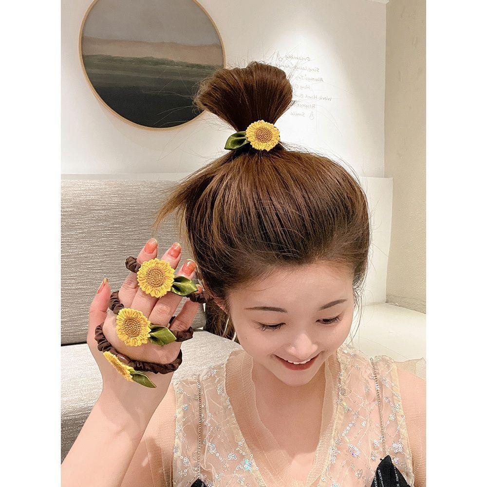 6 Pc - Sunflower Hair Rope Hair Rubberband for kids (in OPP bag) (Unit Price 14)