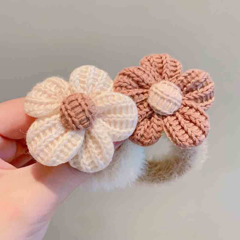 10 Pc - New Plush Bow Tassel Hair Rubberband (Mix Color) (Unit Price - 11)