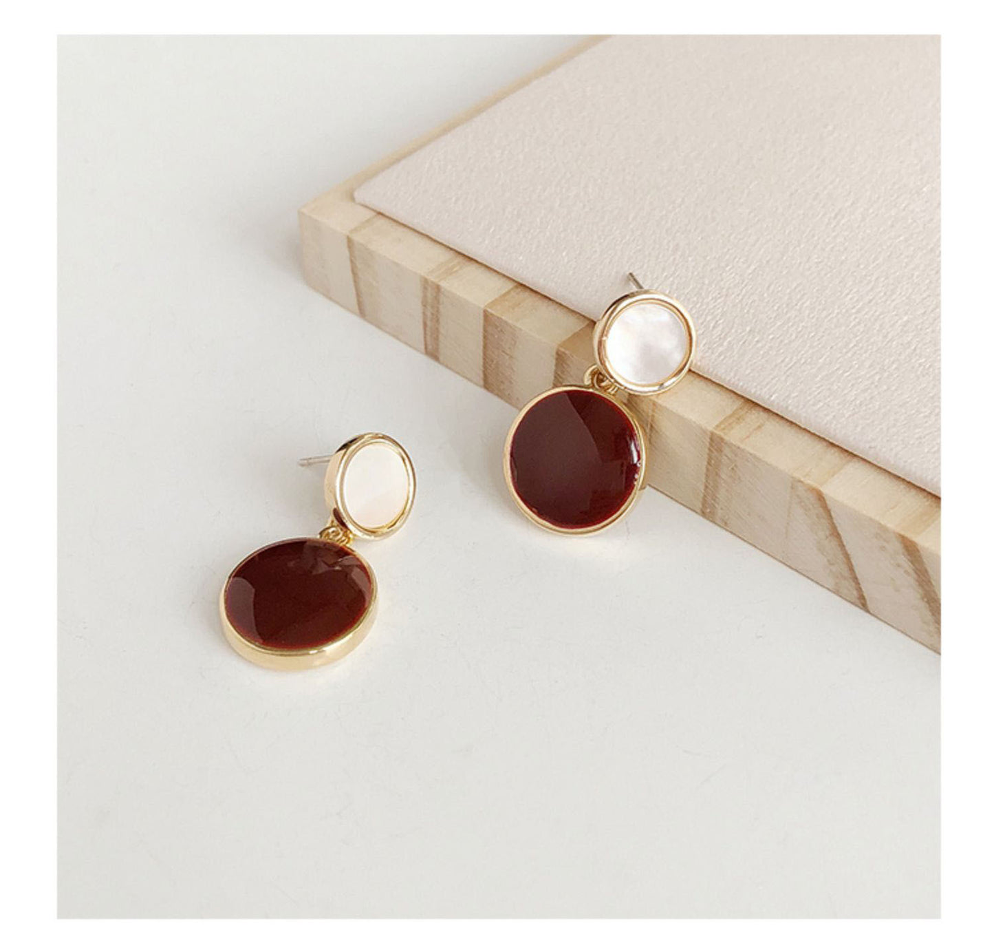 6 Pairs - Candy Color Oil Drop Geometric Round Earrings (Mix Color) (1 Pair Price - 31)
