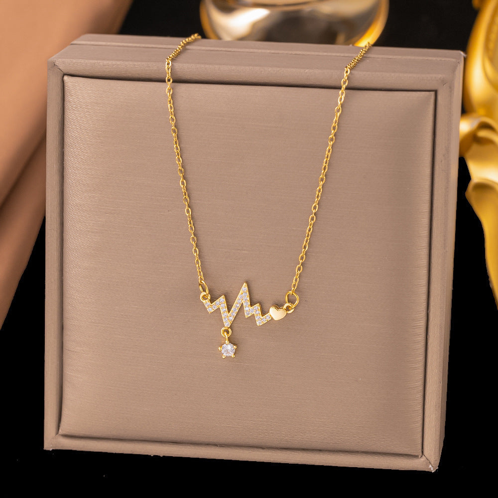 3 Pc - Anti Tarnish ECG necklace (1 Pc Price - 86)