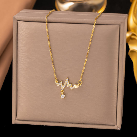 3 Pc - Anti Tarnish ECG necklace (1 Pc Price - 86)