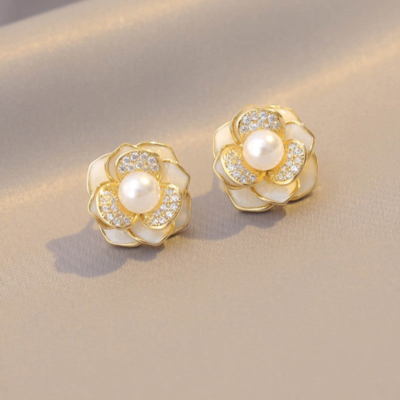 6 Pairs - French Camellia Earrings  (1 Pair Price - 30)