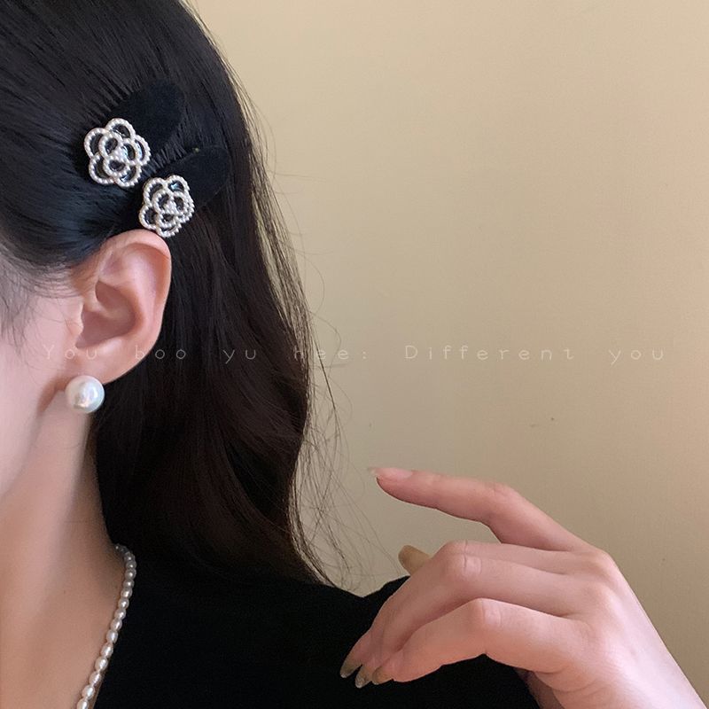 6 Pc - Pearl Camellia Hair Clip opp packing (1 Pc Price - 12)