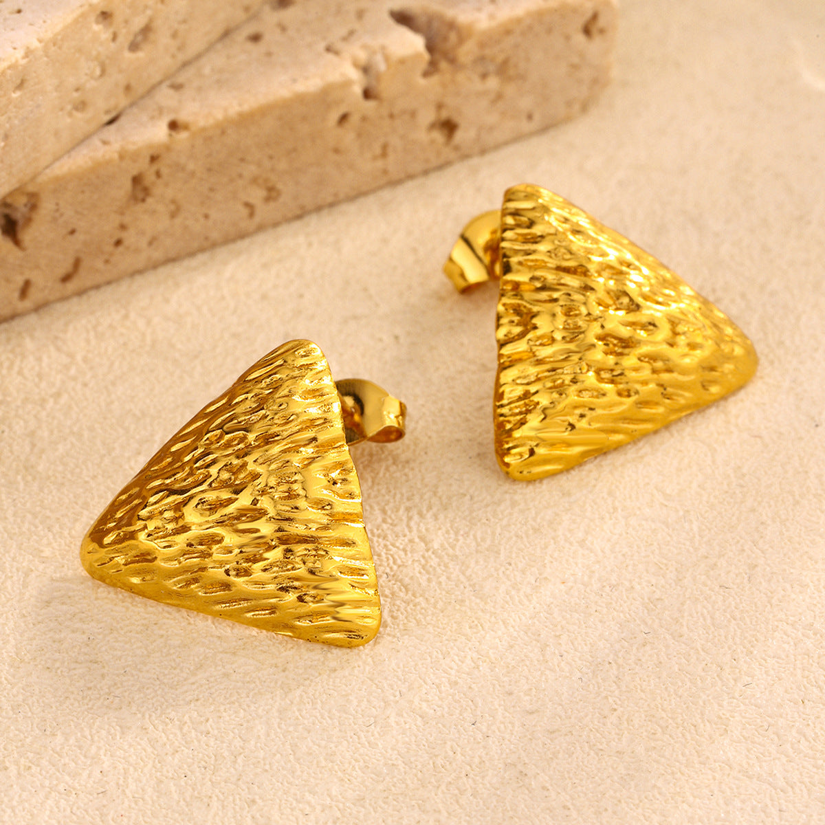 3 Pairs - Anti Tarnish Triangle Earrings (1 Pair Price - 44)