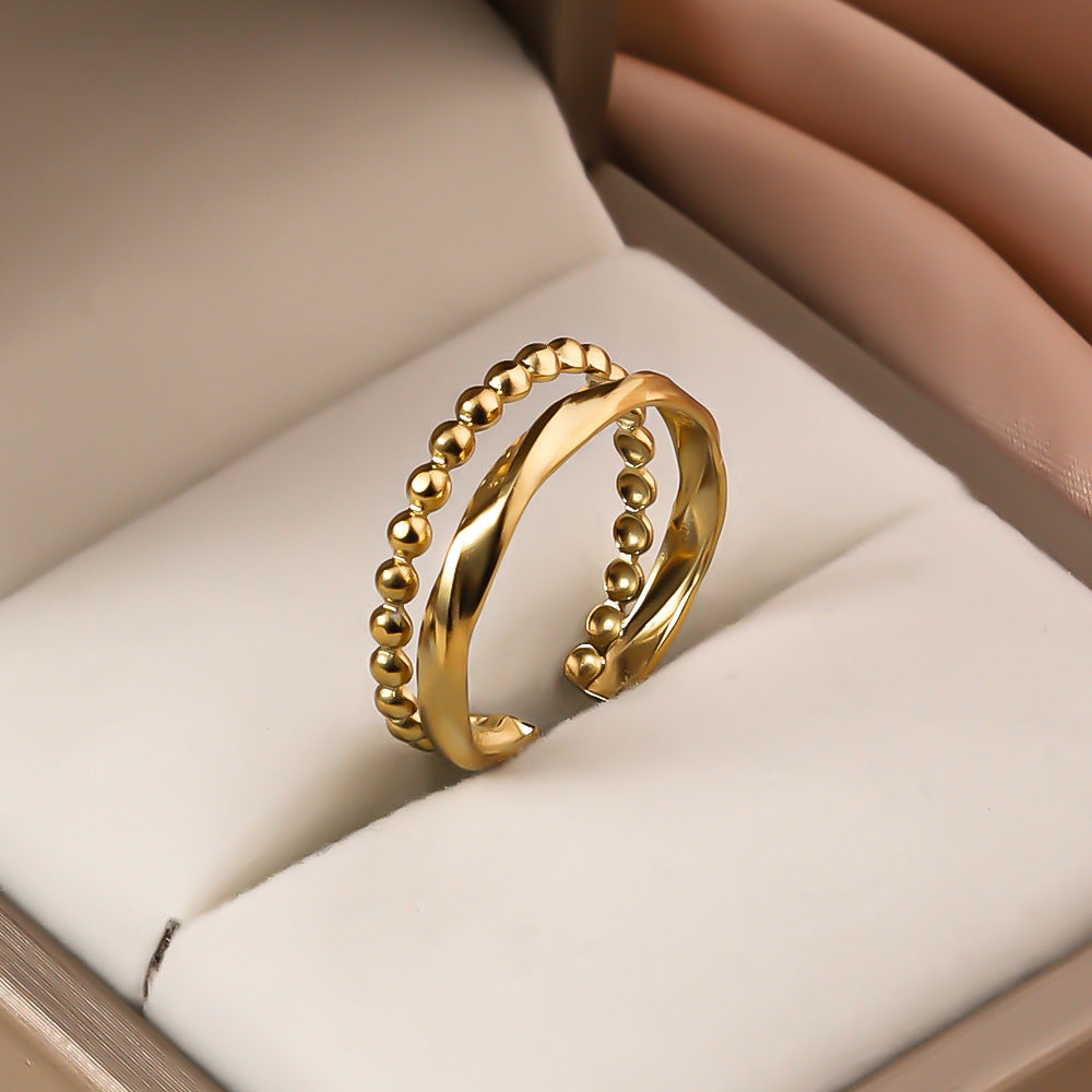 3 Pc - Twisted bead Ring - Golden (Unit Price - 60)