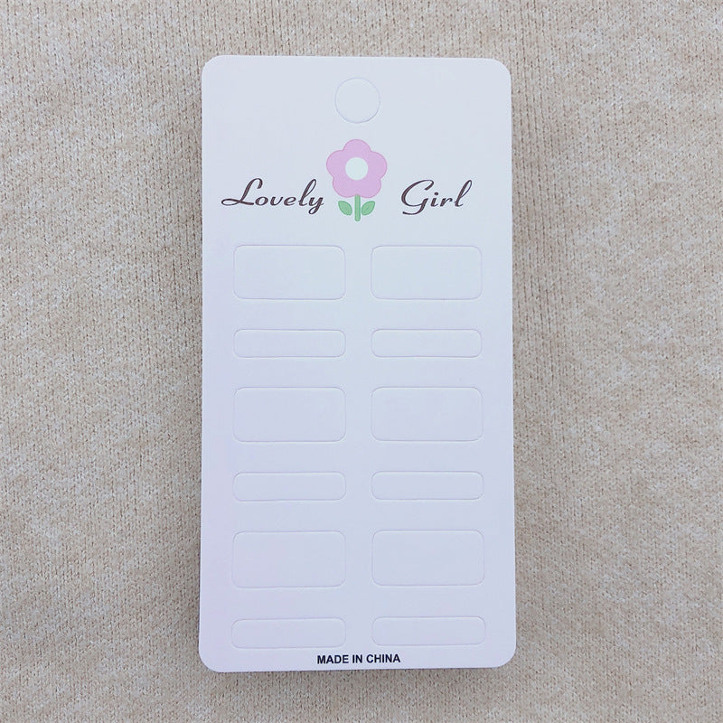 6-card slot - light pink - 7*13.7 cm cardstock for girls - paper card jewelry, hair accessories tags (Pack of 100)