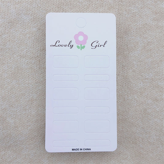 6-card slot - light pink - 7*13.7 cm cardstock for girls - paper card jewelry, hair accessories tags (Pack of 100)