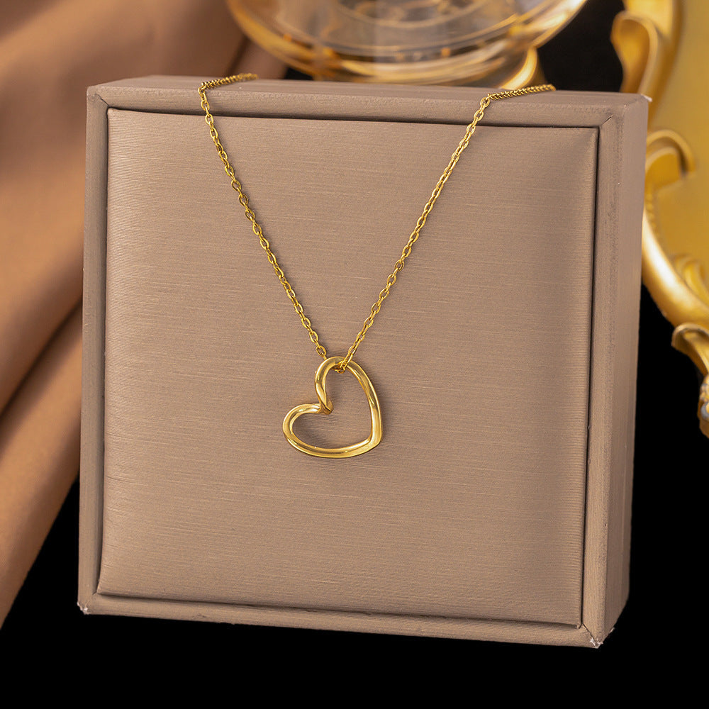 3 Set - Anti Tarnish 0-word chain love necklace earring set gold (1 Set Price - 90)