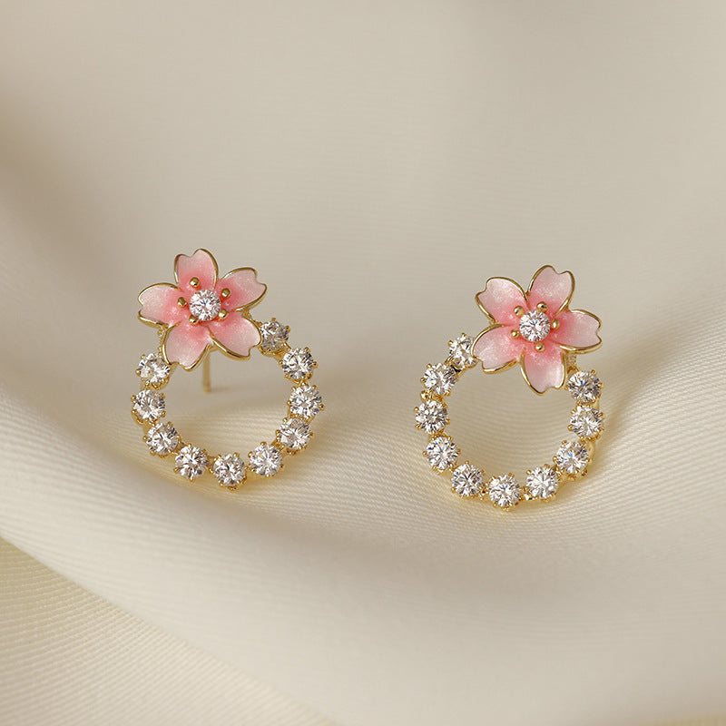 6 Set - Japanese cherry blossom earrings (Unit price 31)