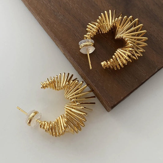 3 Set - Anti tarnish Metal spiral earrings (Unit Price - 71)