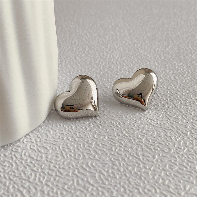 6 Set - Heart earrings - Silver (1 Set price - 18)