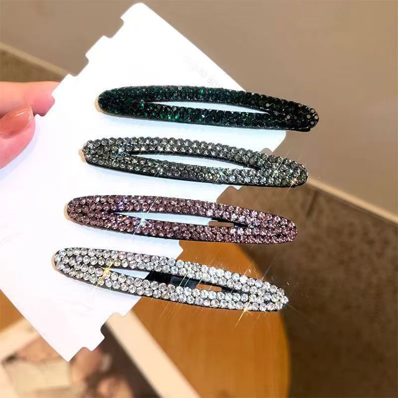 10 Pc - New Rhinestone Oval Bb Clip (Mix Color) (Unit Price - 9)