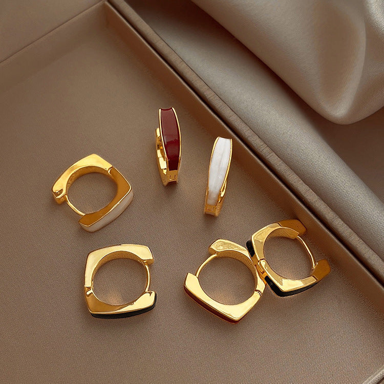 6 Pairs - Drop Glaze Geometric Earrings (Mix Color) (1 Pair Price - 30)