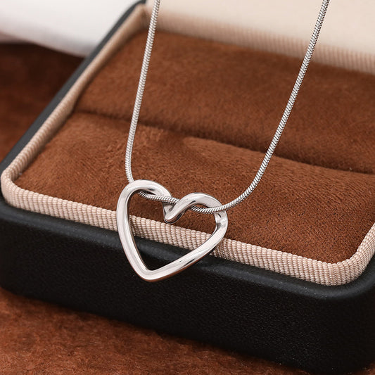 3 Pc - Silver -Hollow Heart Necklace (Unit Price - 55)
