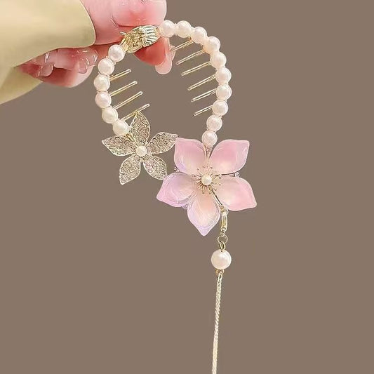 Pink Lotus ball buckle hairclip
