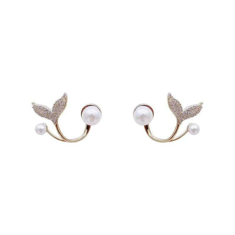6 Set - Back Hanging fishtail diamond earrings (Unit price 22)