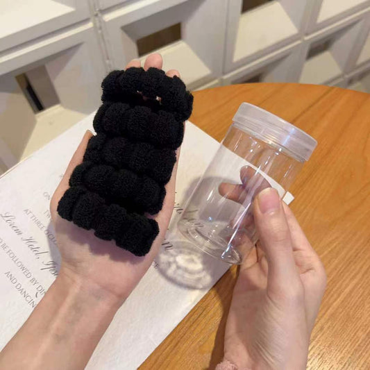 Black Towel Ring Rubberband with box (5 piece set)