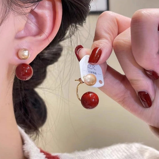 6 Set - Retro ball earrings - Red (1 Set price - 35)