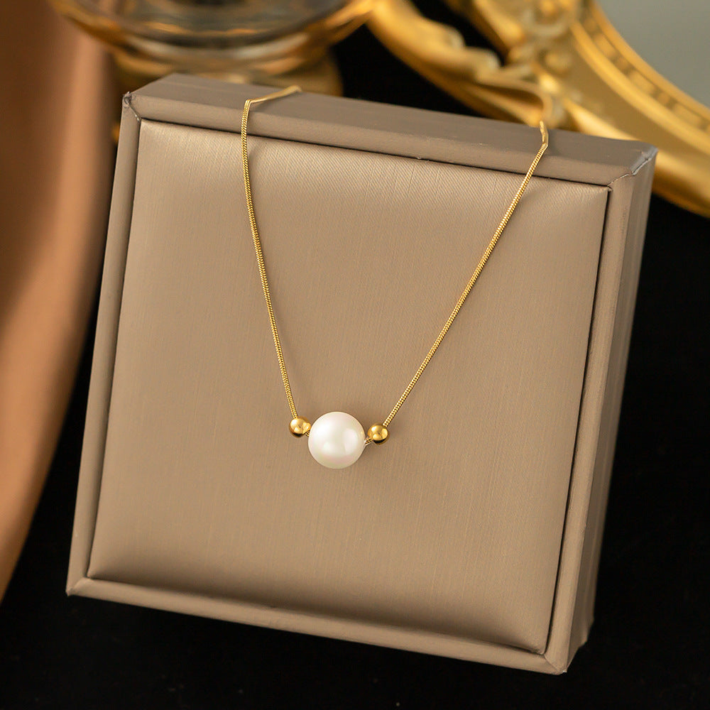 3 Pc - Anti Tarnish A pearl necklace - Gold (1 Pc Price - 62)
