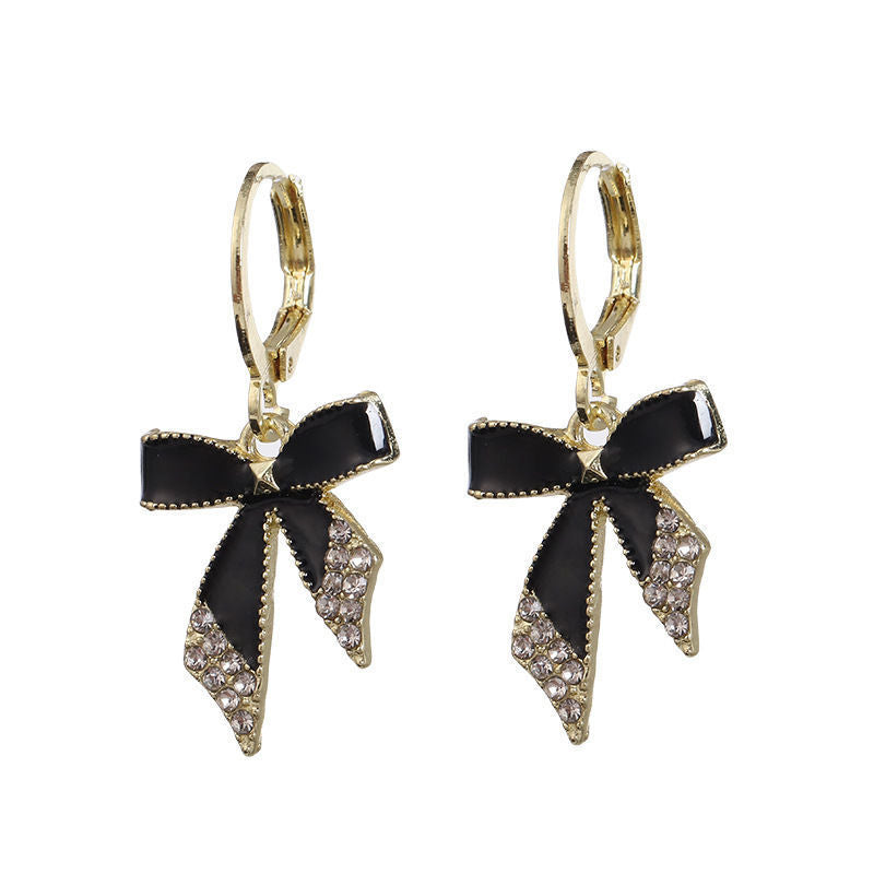 6 Set - Korean black bow earrings (Unit price 33)