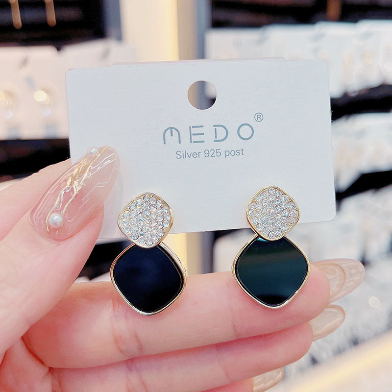 6 Pairs - Korean Style Simple Geometric Square Earrings (Mix Color)  (1 Pair Price - 41)