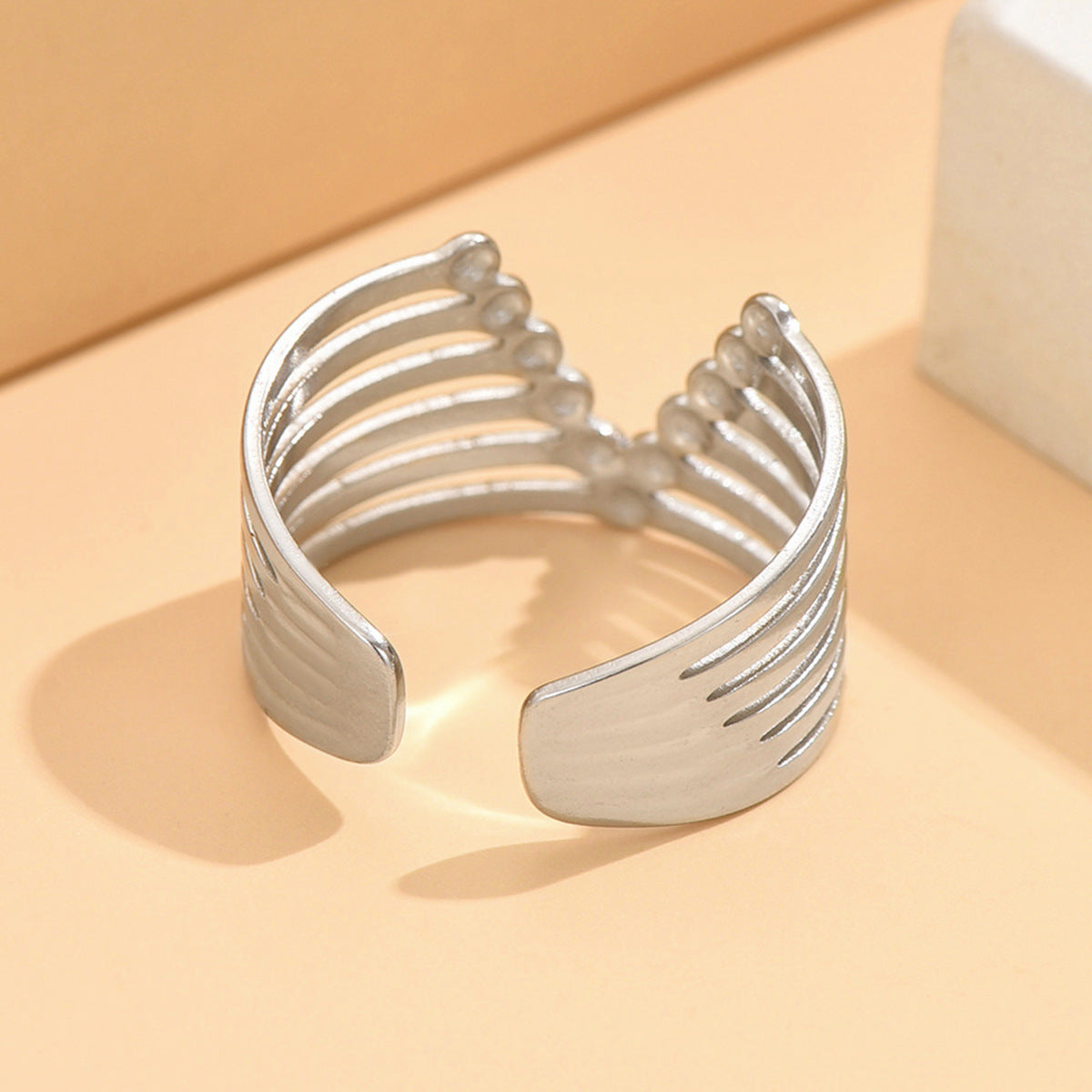 3 Pc - Anti Tarnish V-shaped multi-layer ring silver (1 Pc Price - 39)