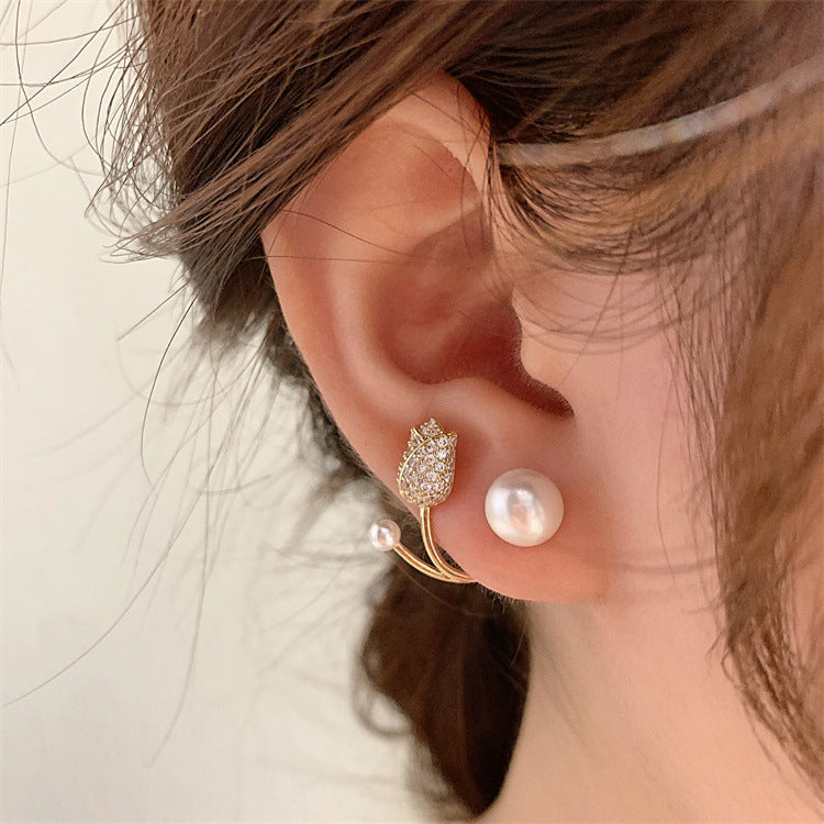 6 Pairs - New Tulip Pearl Earrings (1 Pair Price - 20)