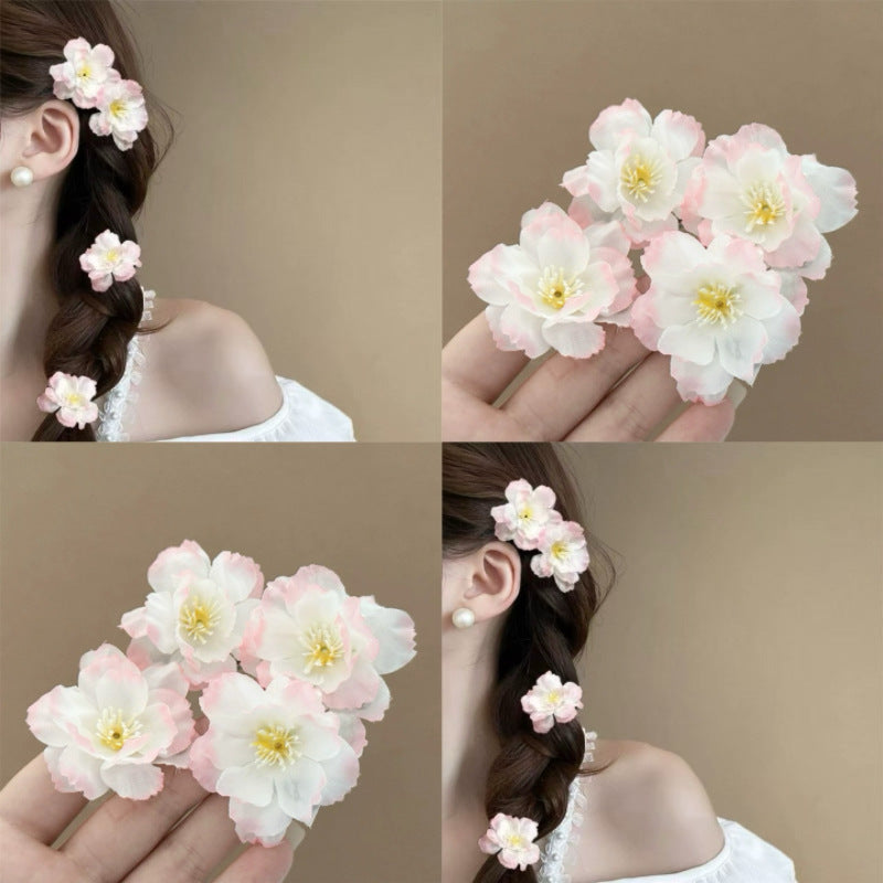 6 Pc - Cherry blossom flower hairpin opp packing (1 Pc Price - 12)