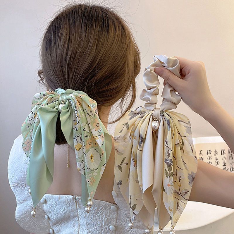 3 Pc - Korean Style Summer Fresh Bow Tie Rope Rubberband (Mix Color OPP packing) (1 Pc Price - 48)