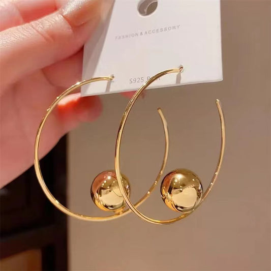 6 pc - Big Circle Earrings - Gold (Unit Price - 29)