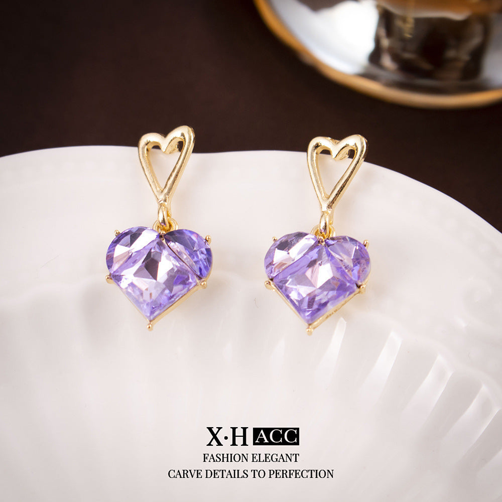6 Set - Heart Crystal Earrings (Mix Color) (Unit price 36)