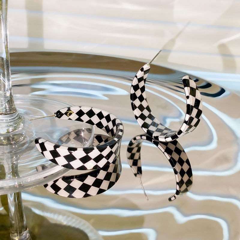 6 Pc - Chessboard Earrings (Unit Price - 42)