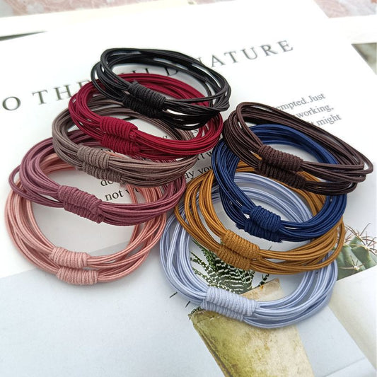 10 Pc - 4in1 Head Rope Korean Style Simple High Elastic Base Head Rope Rubberband (Mix Color OPP bag) (Unit Price 2)