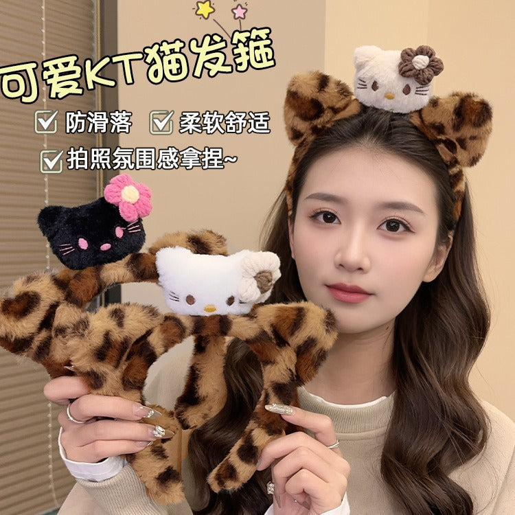 3 Pc - Cute Cat Plush Hair Band (Mix Color) (1 Pc Price - 48)